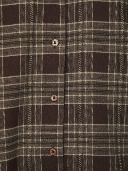 PRE-ORDER | Dita Flannel Check Shirt - Brown | LEVERING EIND OKT / BEGIN NOV