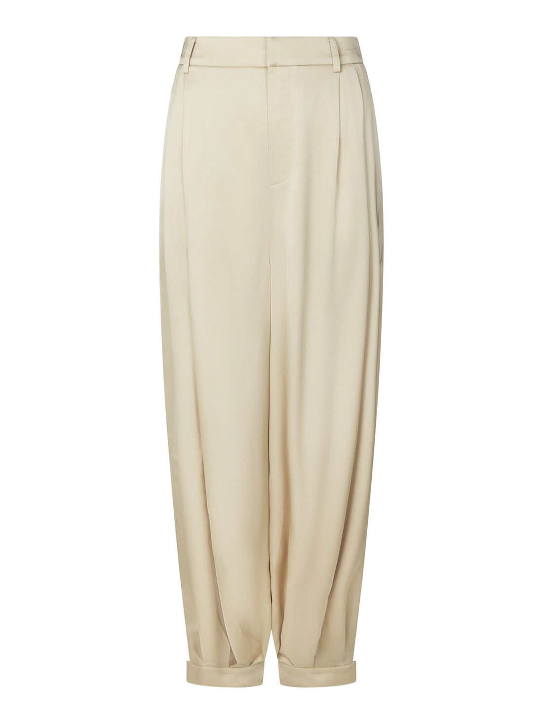Fayla Drapy Satin Balloon Pants - Dark Sand