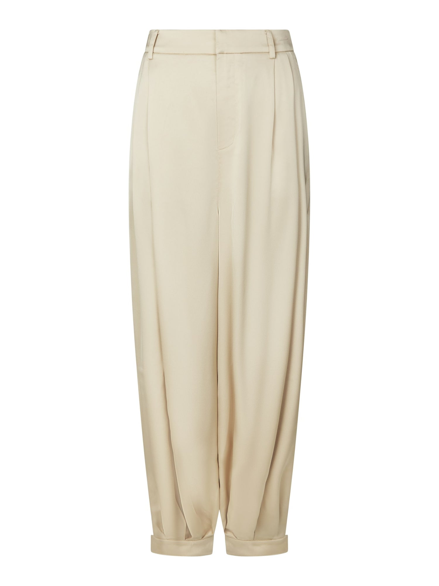 Fayla Drapy Satin Balloon Pants - Dark Sand