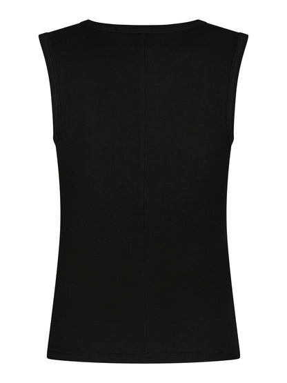 Nimbi Fine Rib Top - Black