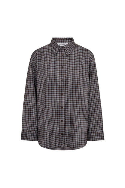 OdemCC Check Cuff Shirt - Dark Brown