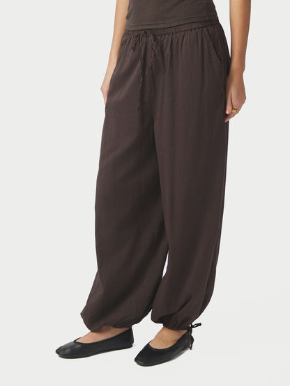 Elyse S Voile Balloon Pants - Dark Brown