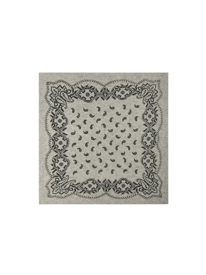Adelina Paisley Knit Scarf - Grey Melange