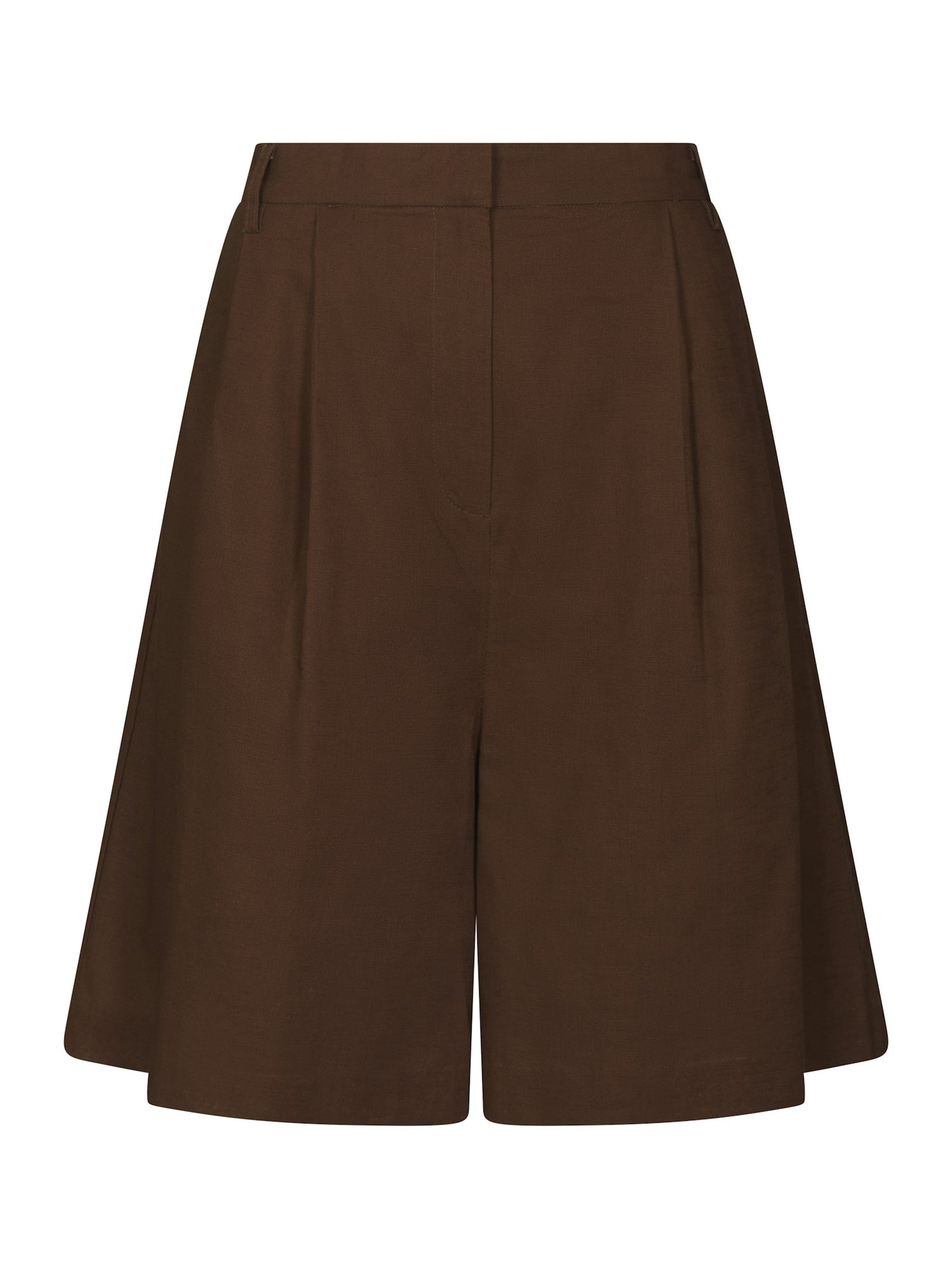 Nika Linen Shorts - Dark Brown