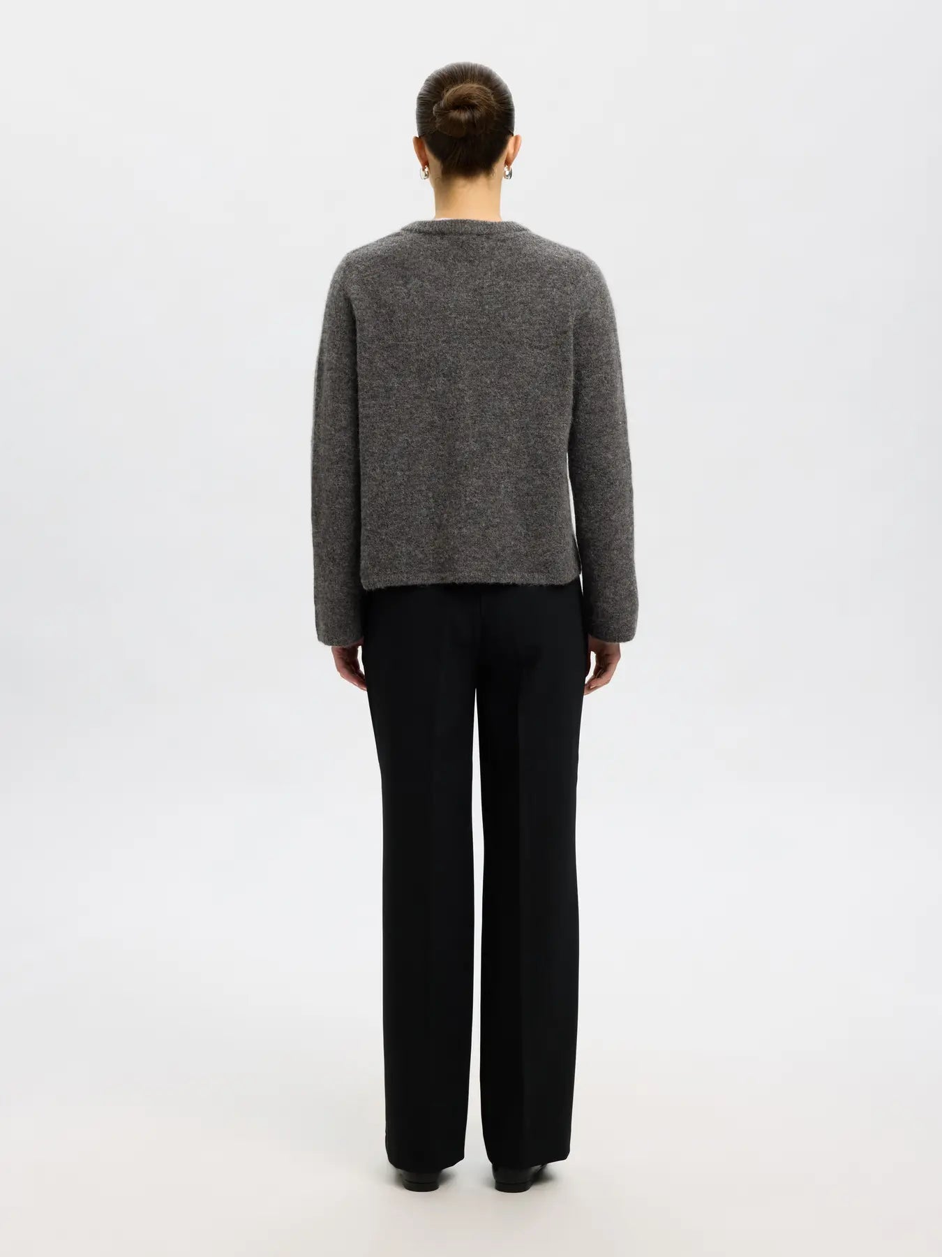 SLFlulu Knit Cardigan - Medium Grey Melange