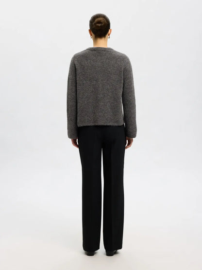 SLFlulu Knit Cardigan - Medium Grey Melange