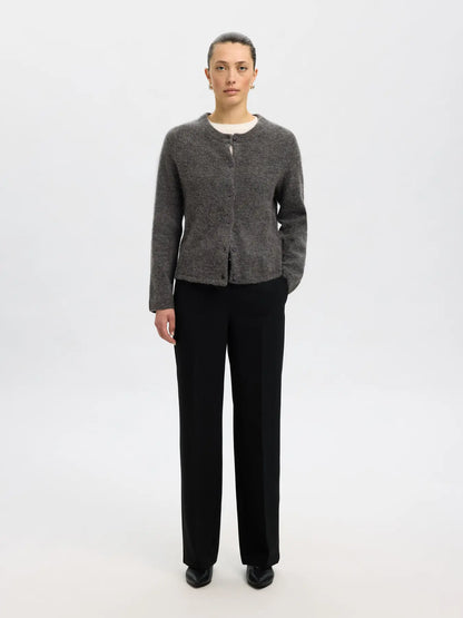 SLFlulu Knit Cardigan - Medium Grey Melange