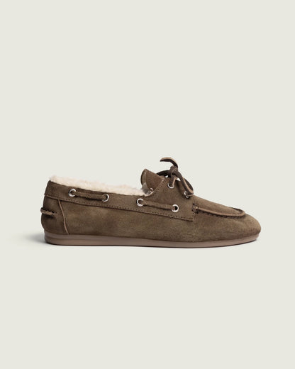 Boat Loafer Shearling - Dark Brown