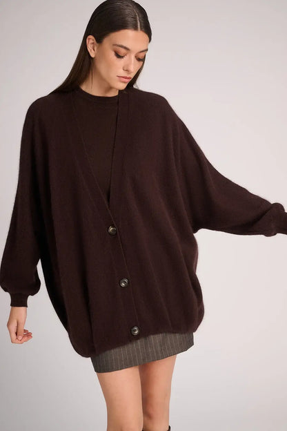 D_cardigan Aran-Strickjacken - Schokolade