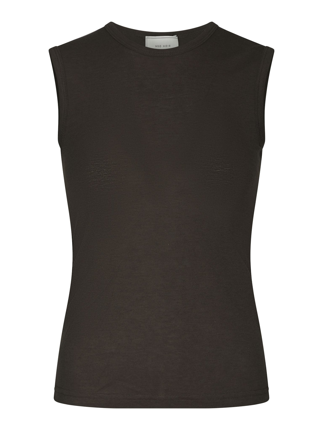 Nimbi Fine Rib Top - Dark Brown