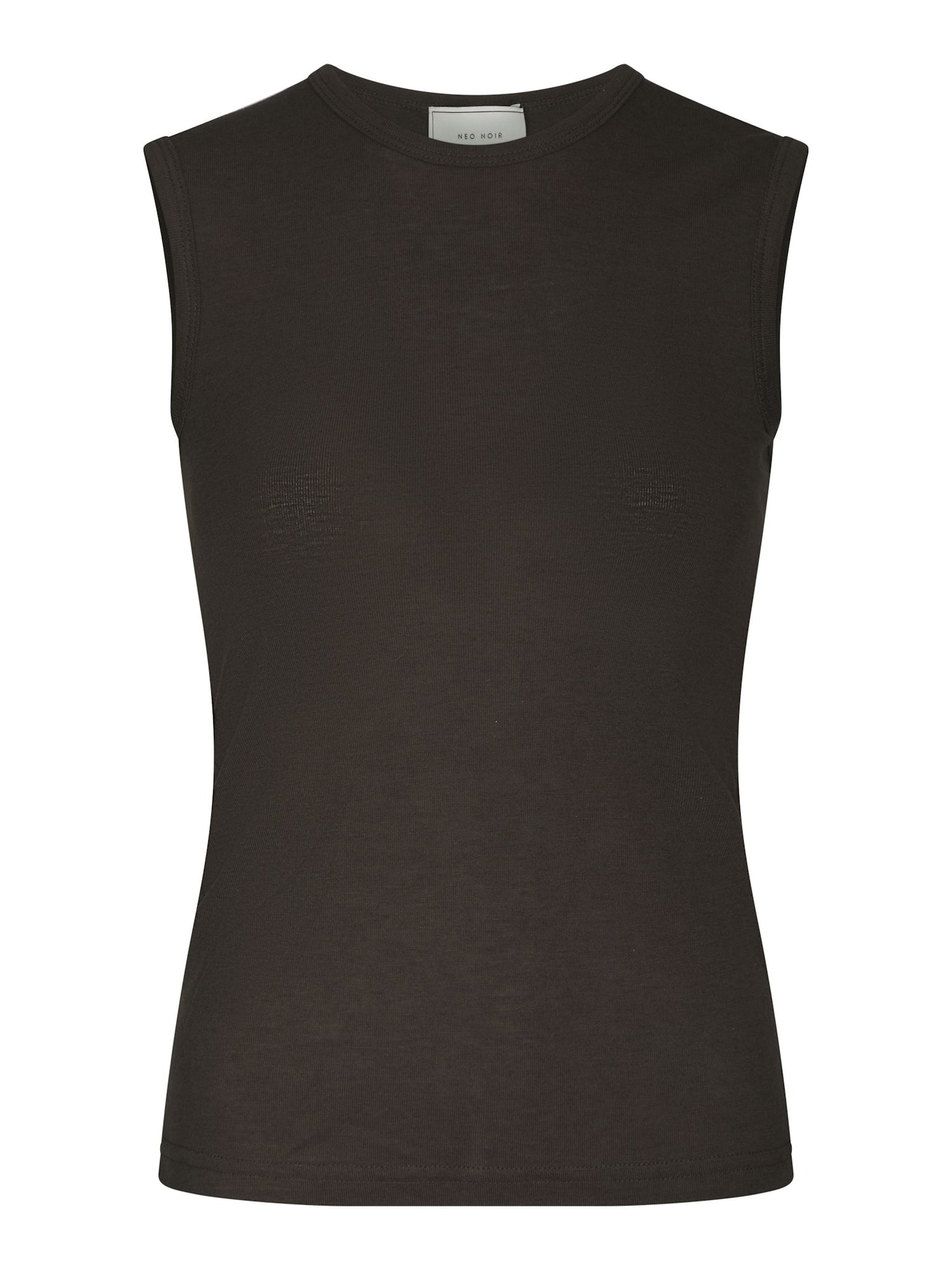 Nimbi Fine Rib Top - Dark Brown