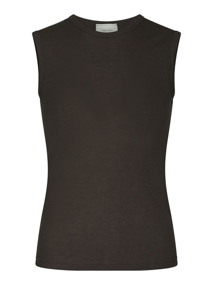 Nimbi Fine Rib Top - Dark Brown
