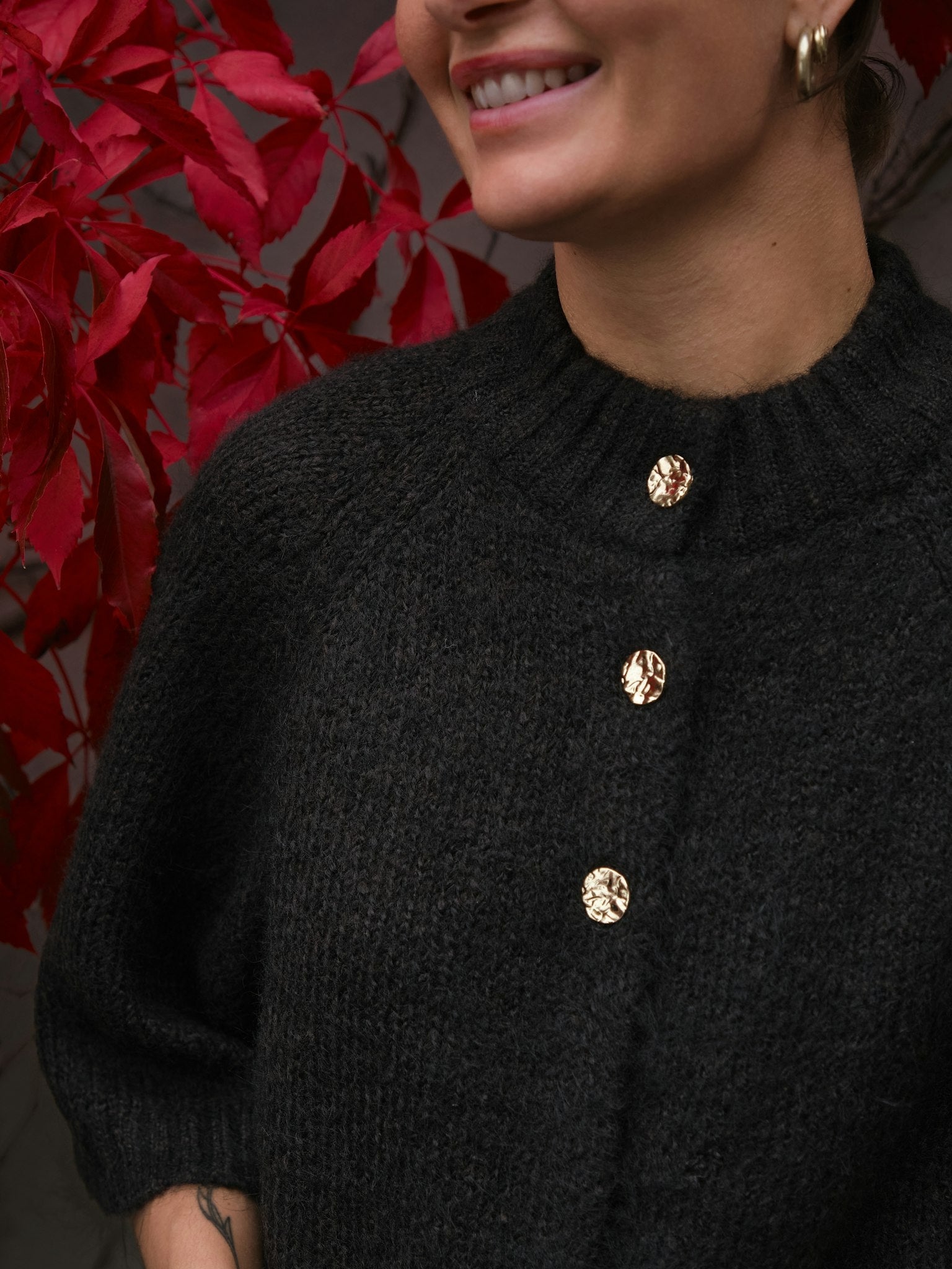 Benuta Fluffy Knit Cardigan - Dark Brown