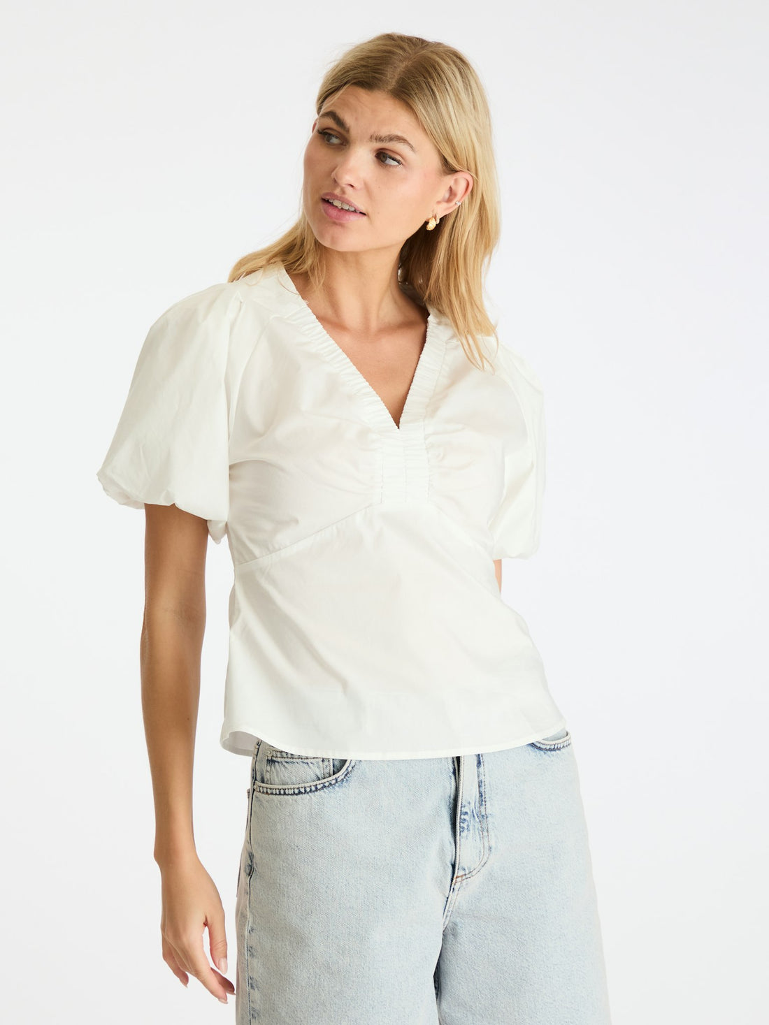 Irina Poplin Blouse - White