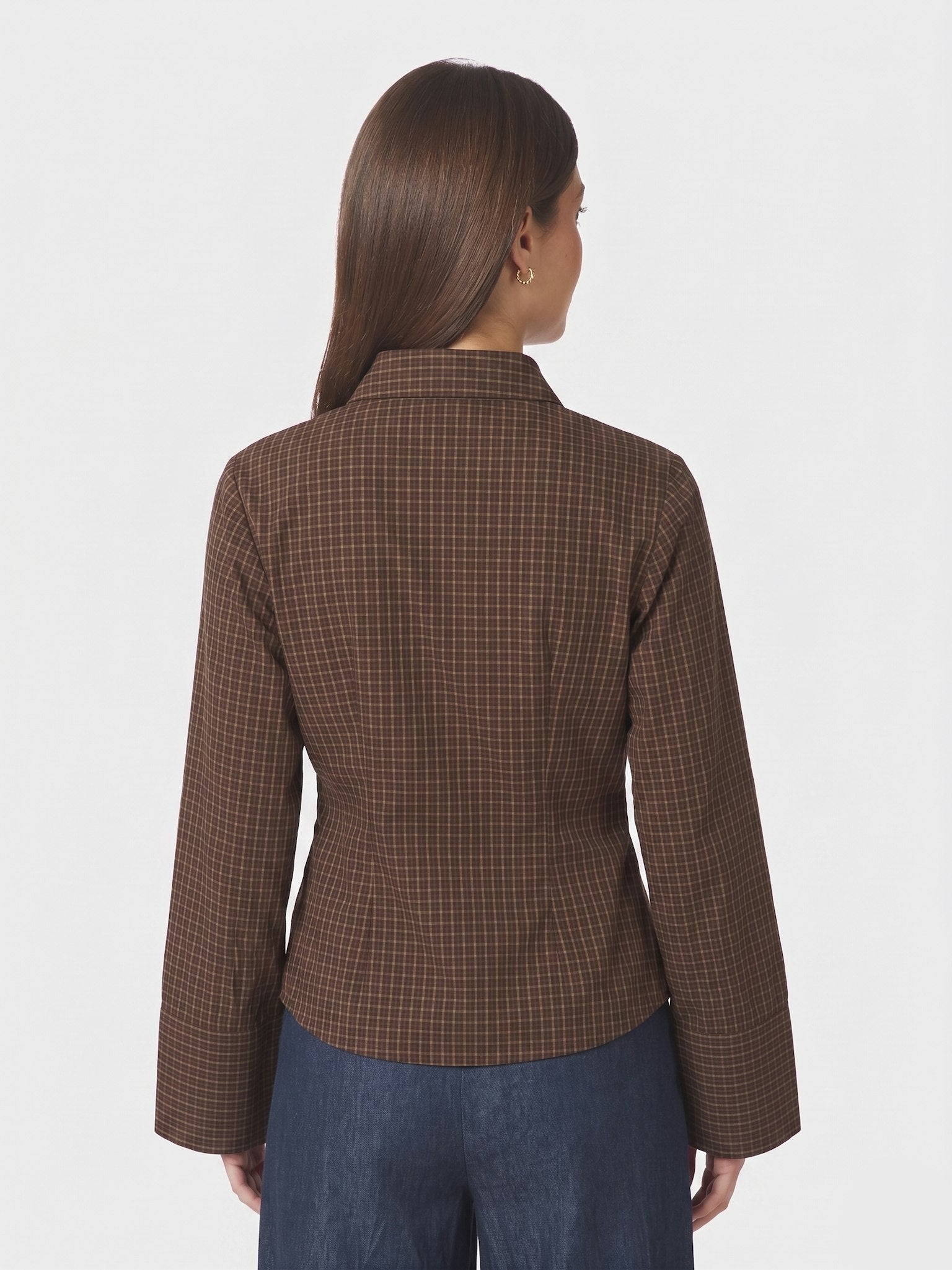 Fenli Small Check Shirt - Aubergine