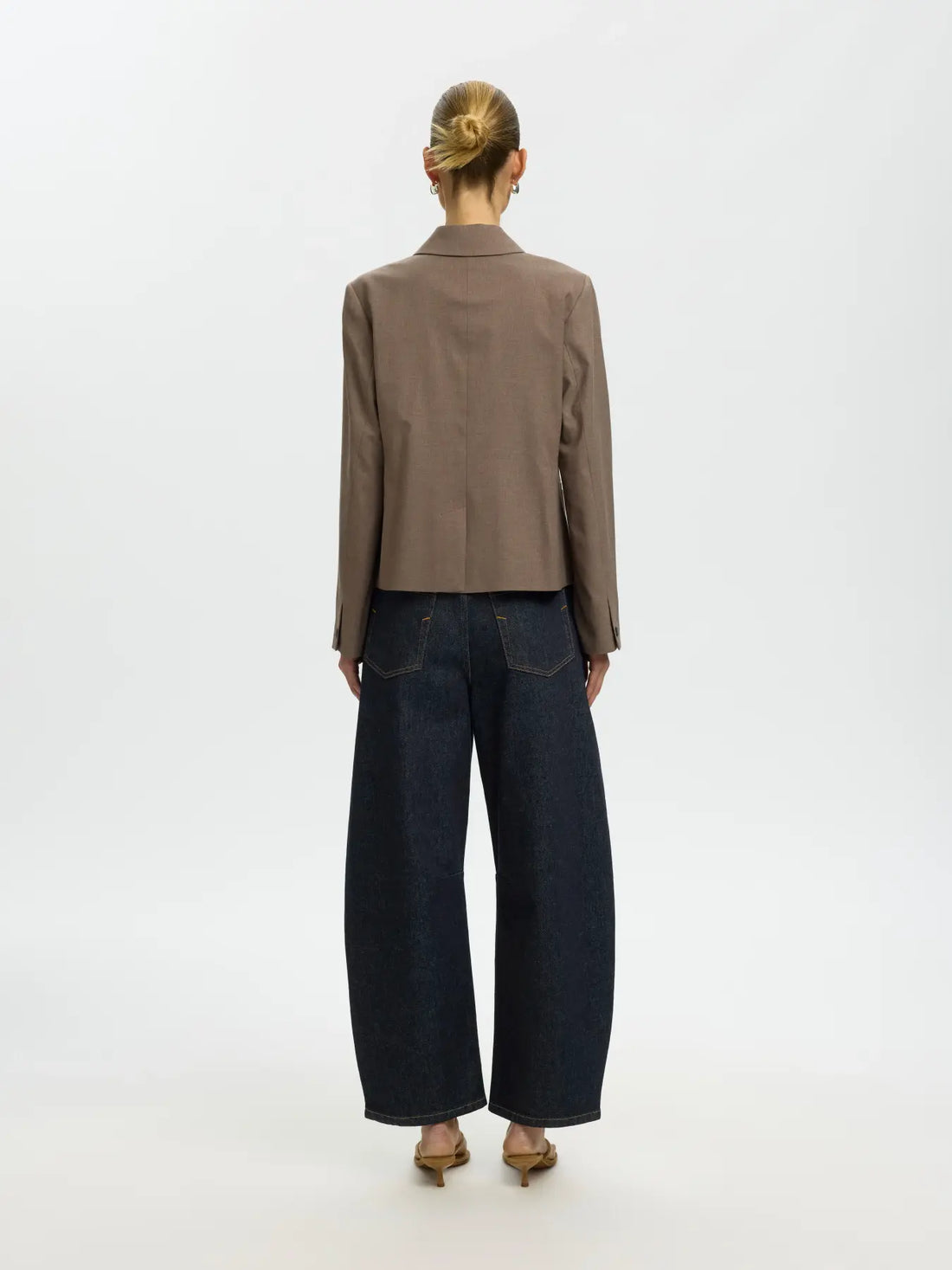 SLFLoose Barrel Ane-Kori MW Jeans - Dark Blue Denim