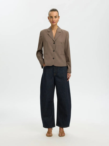 SLFLoose Barrel Ane-Kori MW Jeans - Dark Blue Denim