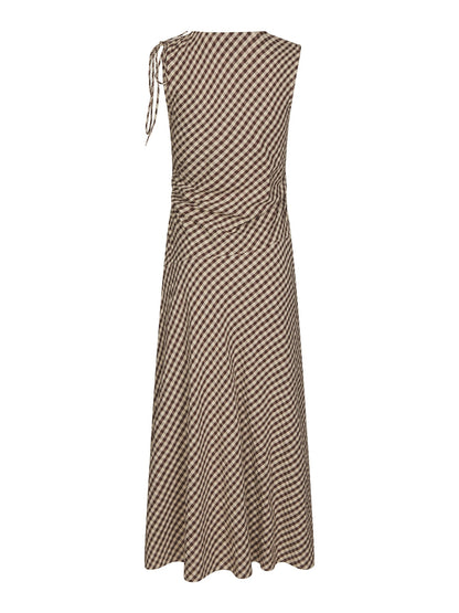 Saxton Check Dress - Brown