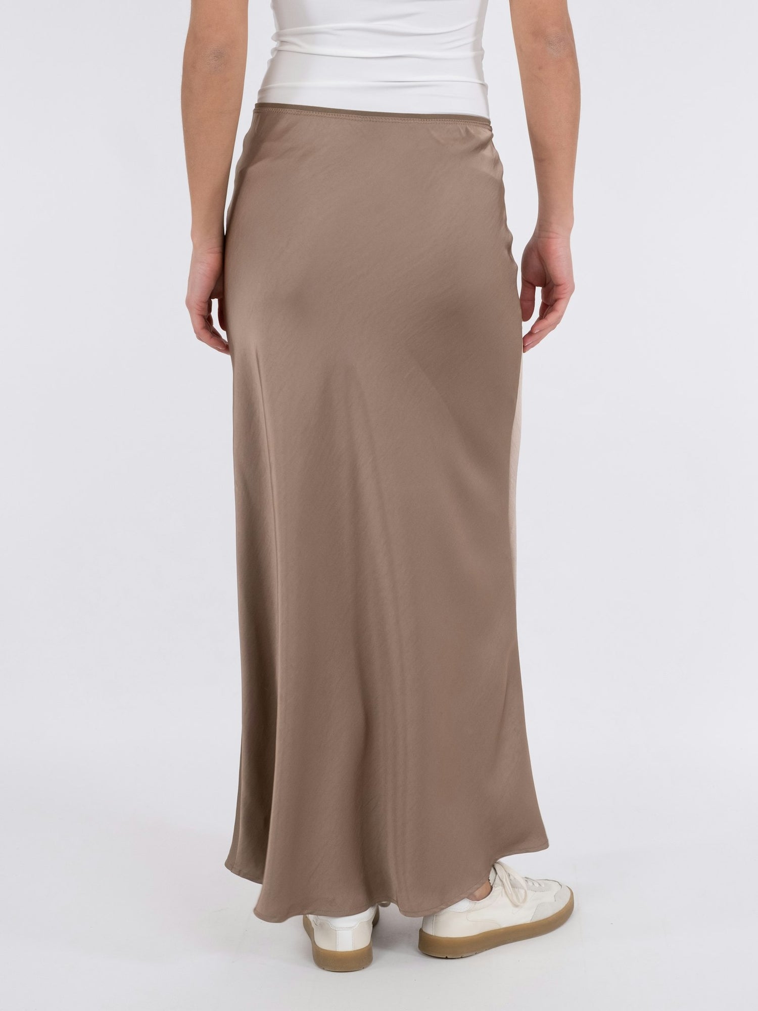 Vicky heavy sateen skirt - Dark Taupe