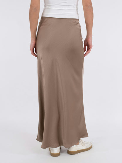 Vicky heavy sateen skirt - Dark Taupe
