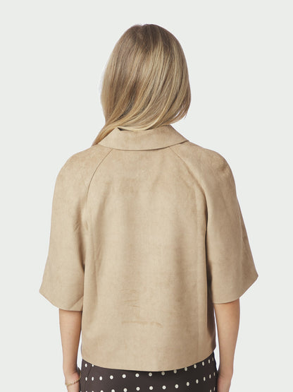 Editta Faux Suede Jacket - Sand
