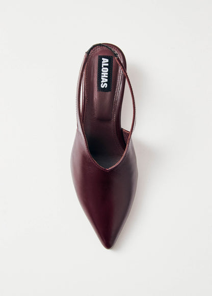 Eros Leather Pumps - Burgundy