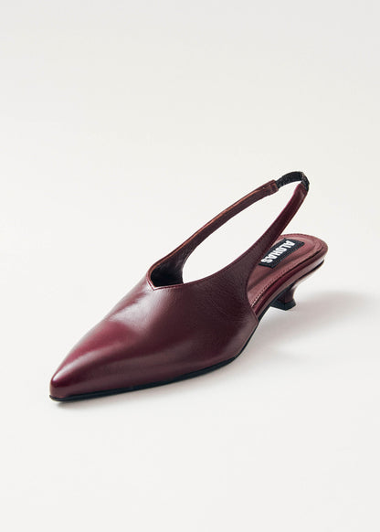 Eros Leather Pumps - Burgundy