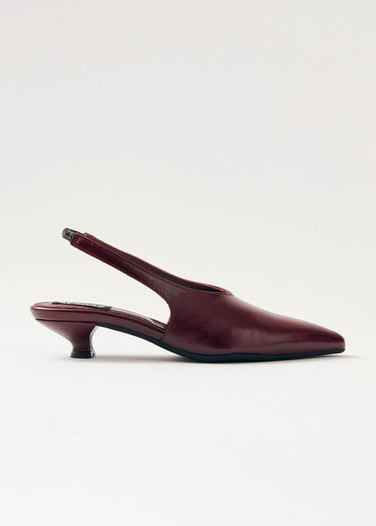 Eros Leather Pumps - Burgundy