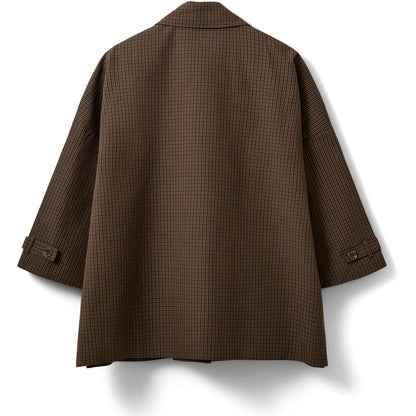 SelinaSW Oversize Check Jacket - Brown Check