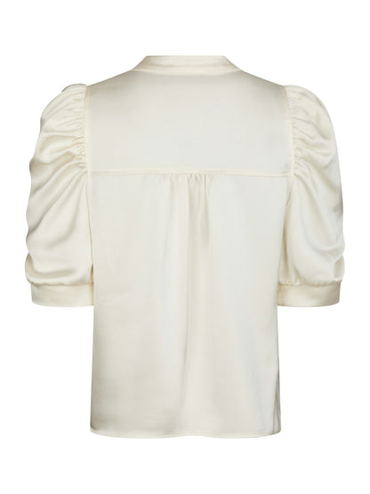 Roella Heavy Sateen Blouse - Pearl