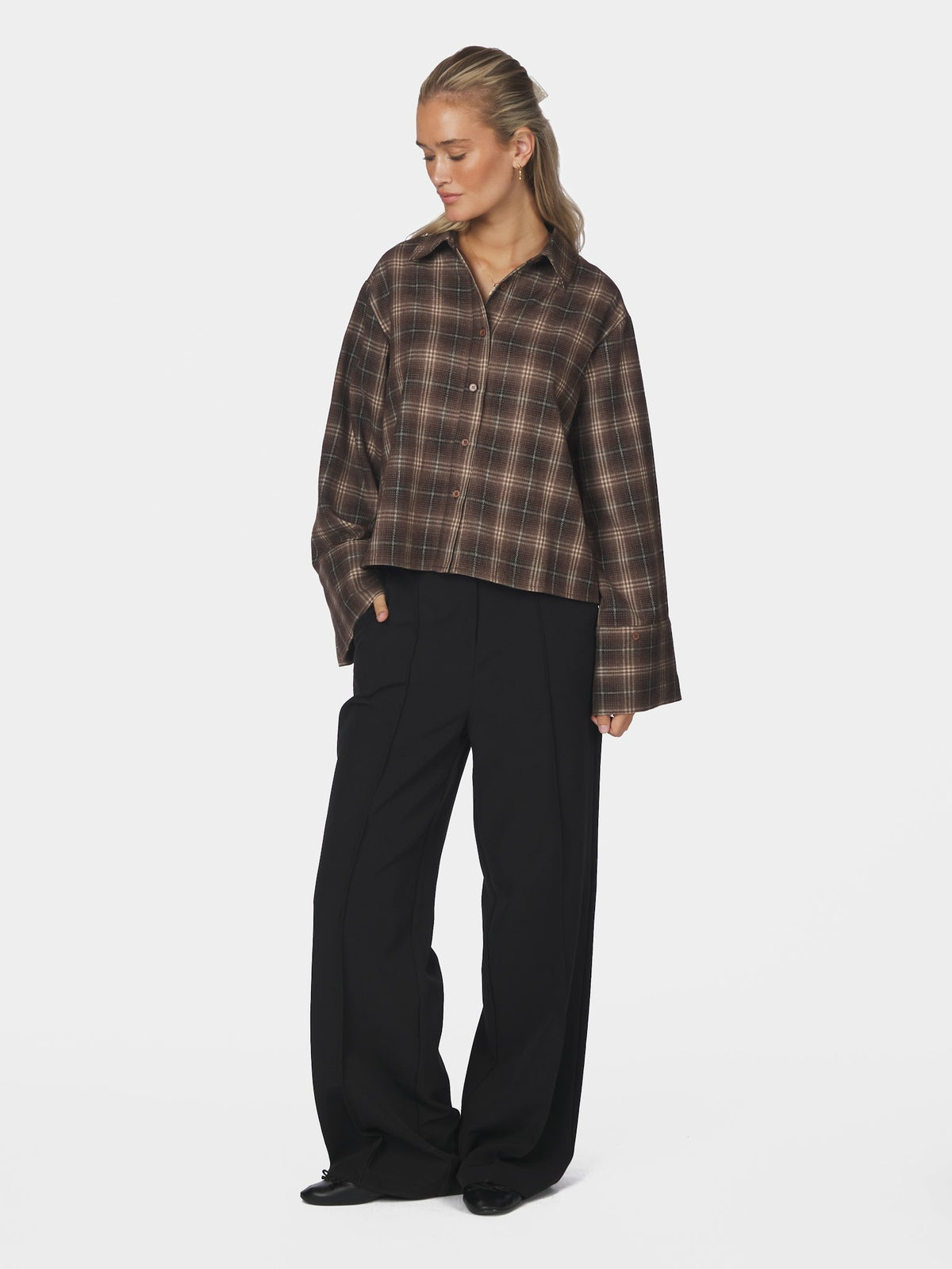 PRE-ORDER | Jaylin Flannel Check Shirt - Dark Taupe | LEVERING  EIND OKT / BEGIN NOV