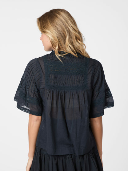 Siama S Voile Blouse - Navy
