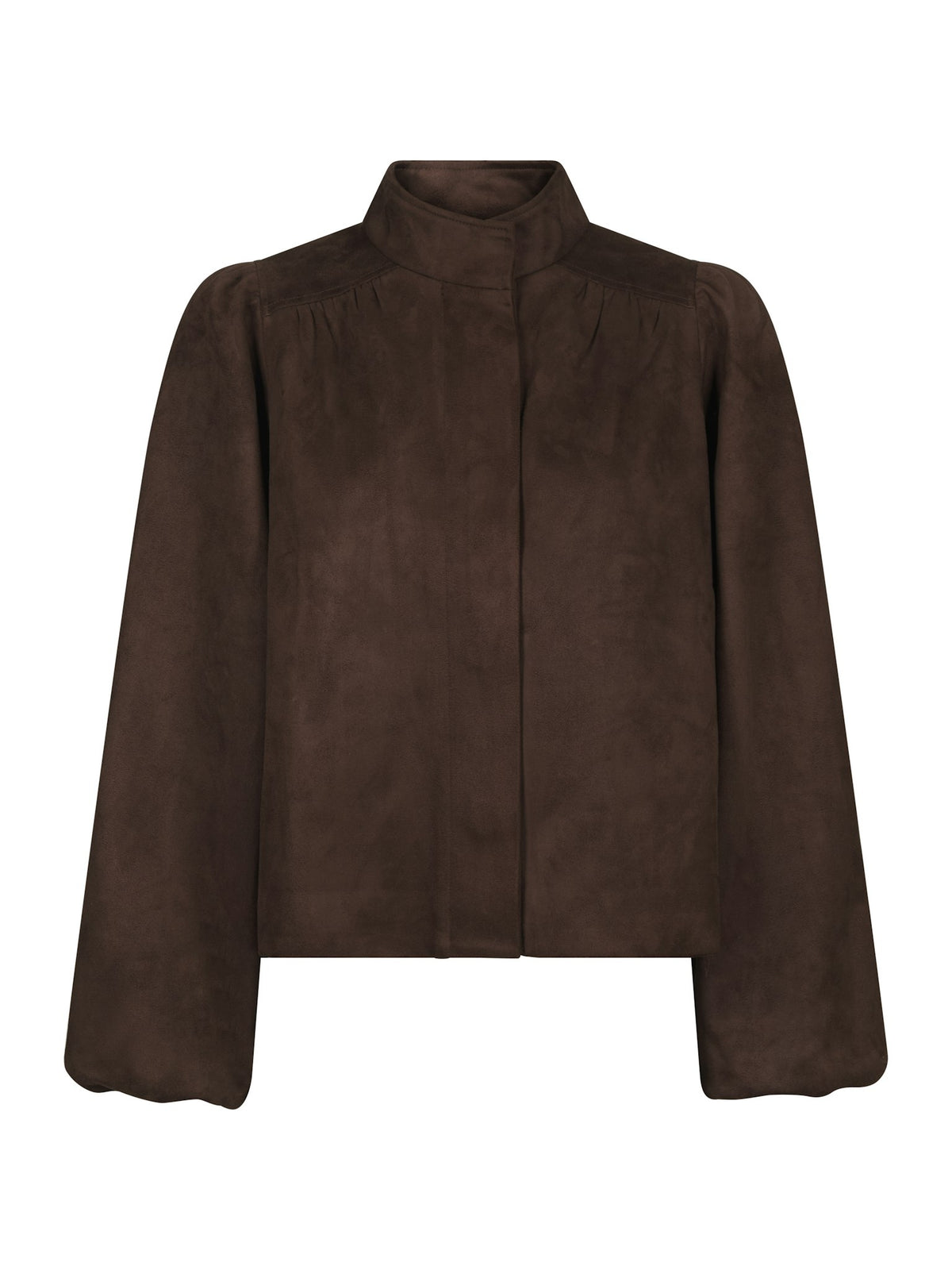 Tirsa Faux Suede Jacket - Dark Brown