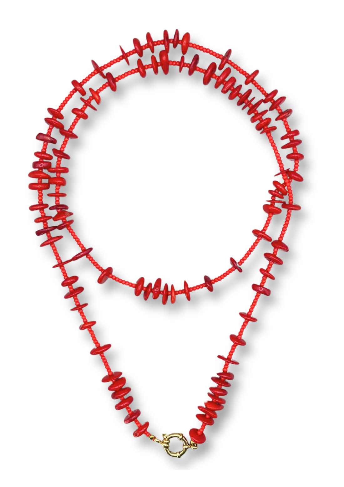 Kralen koraal ketting - Rood