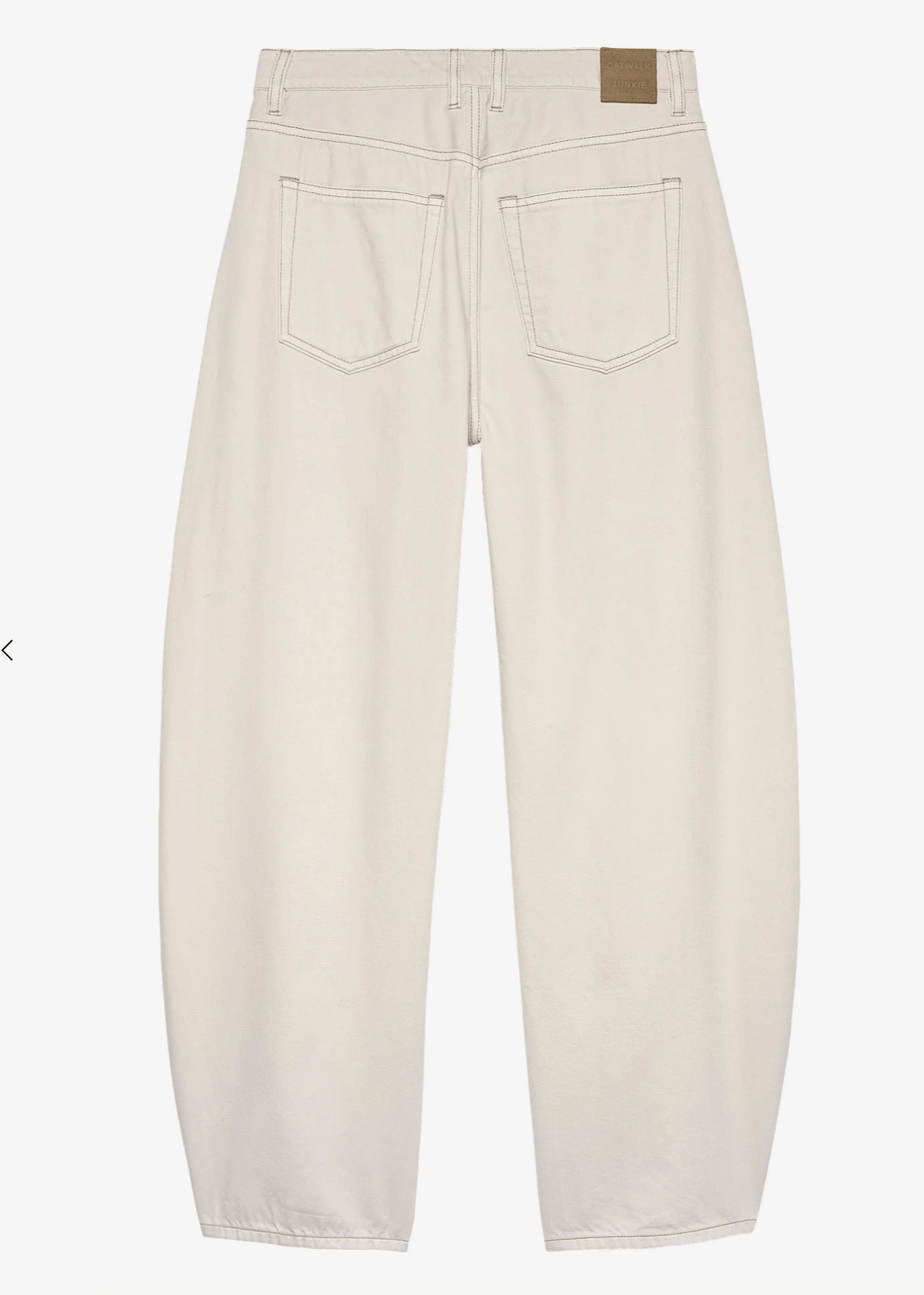 Cropped Barrel Fit Jeans - Cream