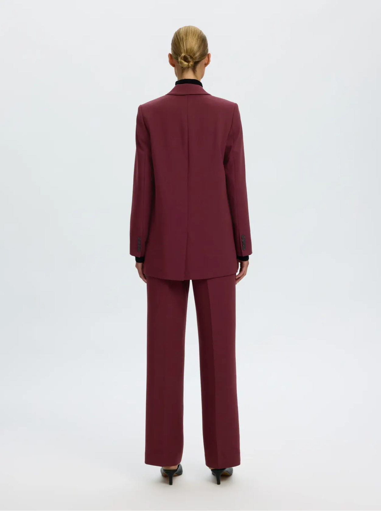 SLFRita LS Relaxed Blazer Mel - Tawny Port Mel.