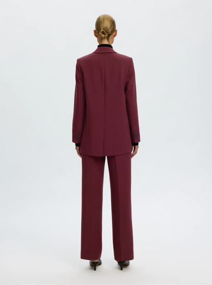 SLFRita LS Relaxed Blazer Mel - Tawny Port Mel.