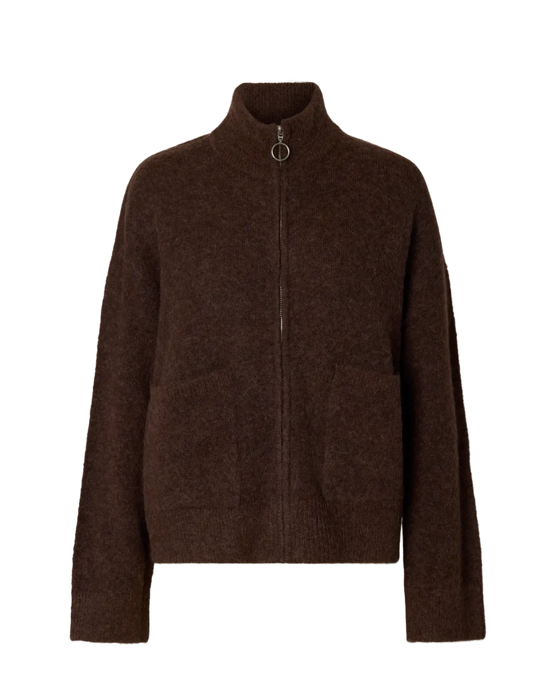 SLFsia Ras LS Knit Zipper Cardigan - Delicioso Mel.