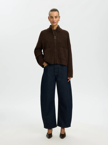 SLFsia Ras LS Strickjacke mit Reißverschluss – Delicioso Mel.