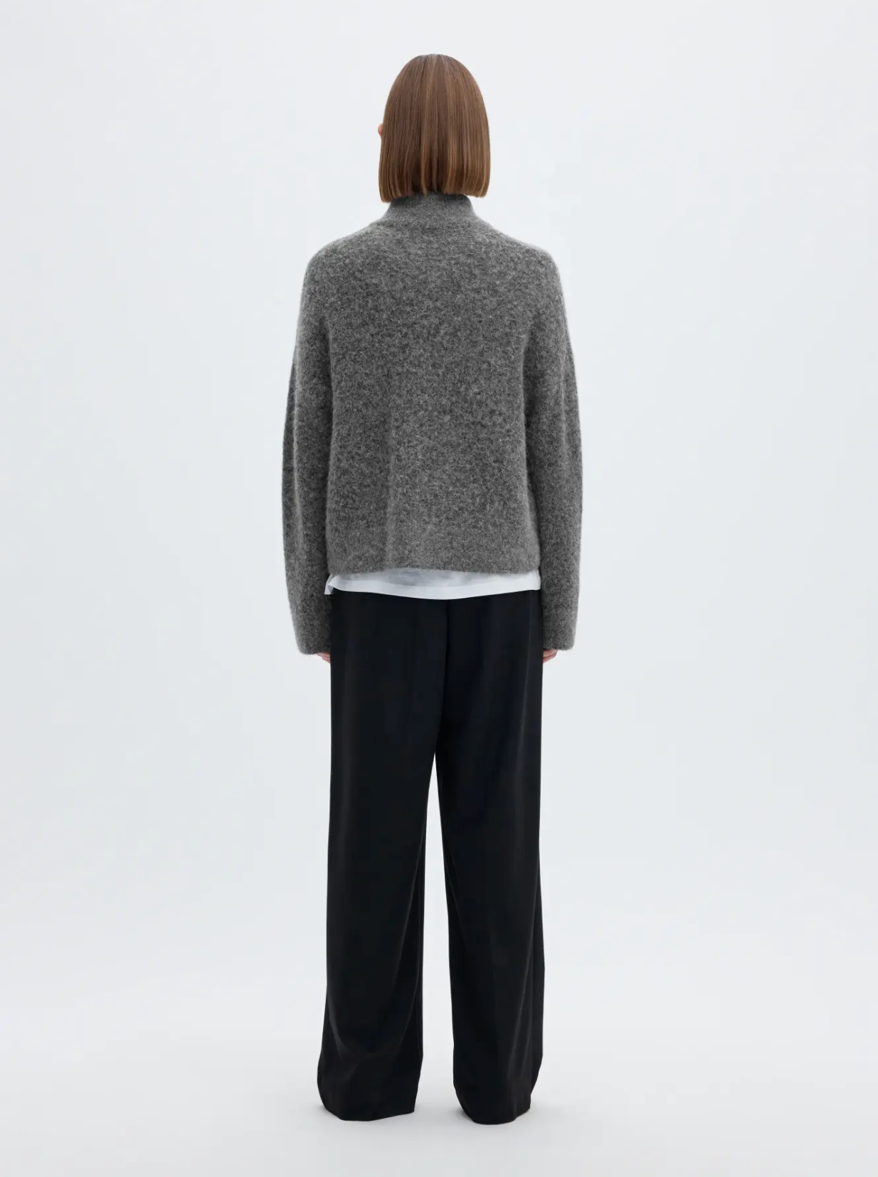 SLFsia Ras LS Knit Zipper Cardigan - Medium Grey Mel.