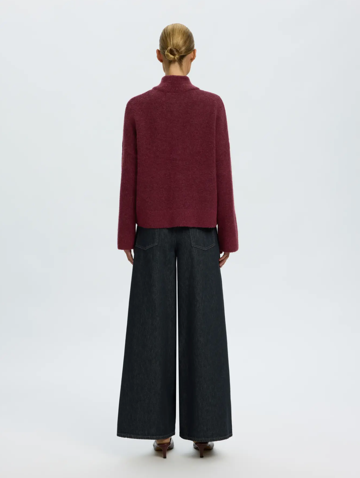 SLFsia Ras LS Strickjacke mit Reißverschluss – Tawny Port