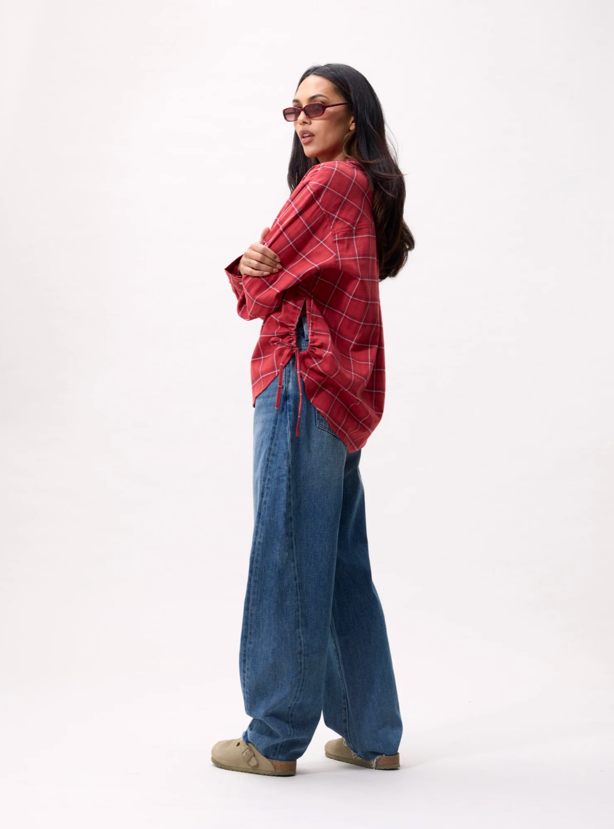 Karo-Bluse - Rot