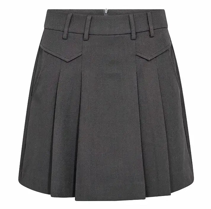 LunaCC Pocket Pleat Mini Skirt - Dark Grey