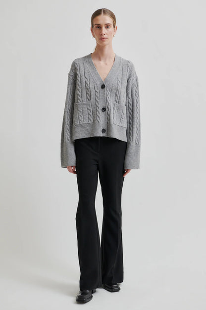 Alphine Knit cardigan - Mid grey mel.