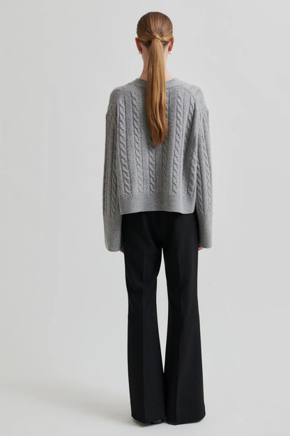 Alphine Knit cardigan - Mid grey mel.