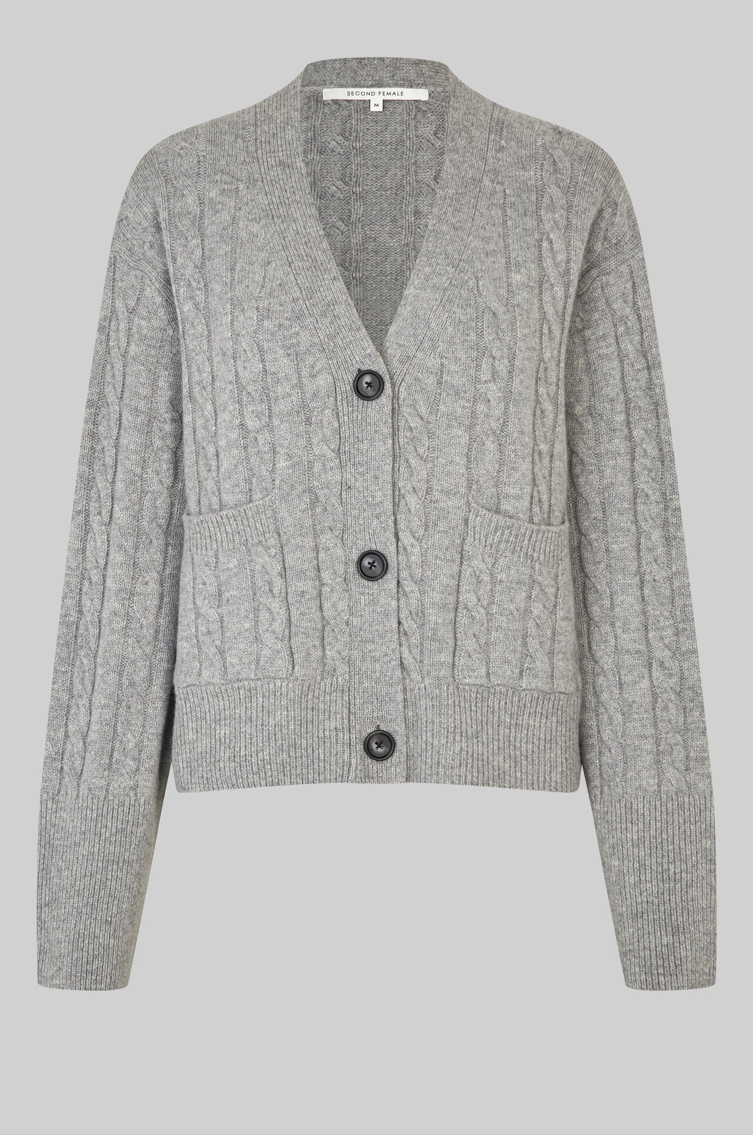 Alphine Knit cardigan - Mid grey mel.