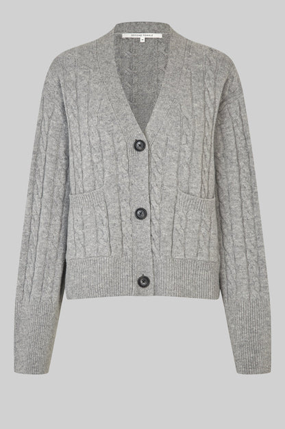Alphine Knit cardigan - Mid grey mel.