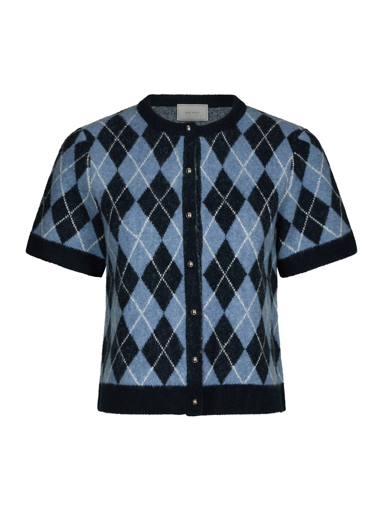 Allestar Check Knit Cardigan - Navy