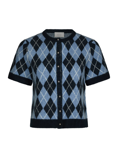 Allestar Check Knit Cardigan - Navy
