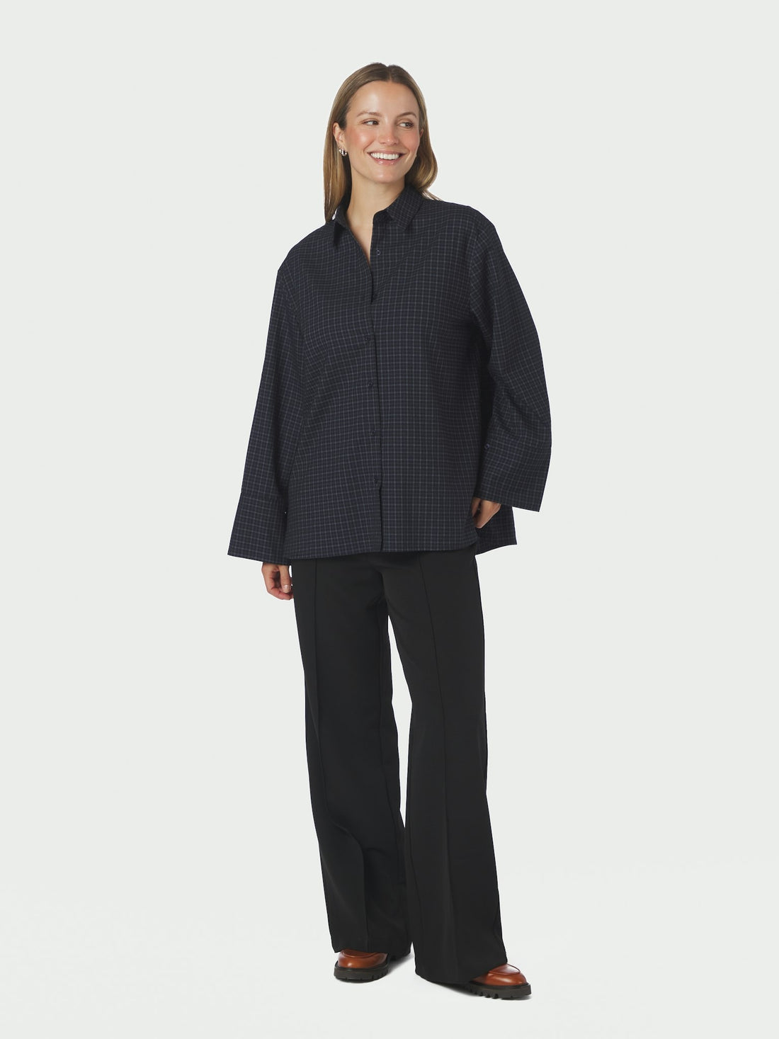 Dita Check Shirt - Dark Blue
